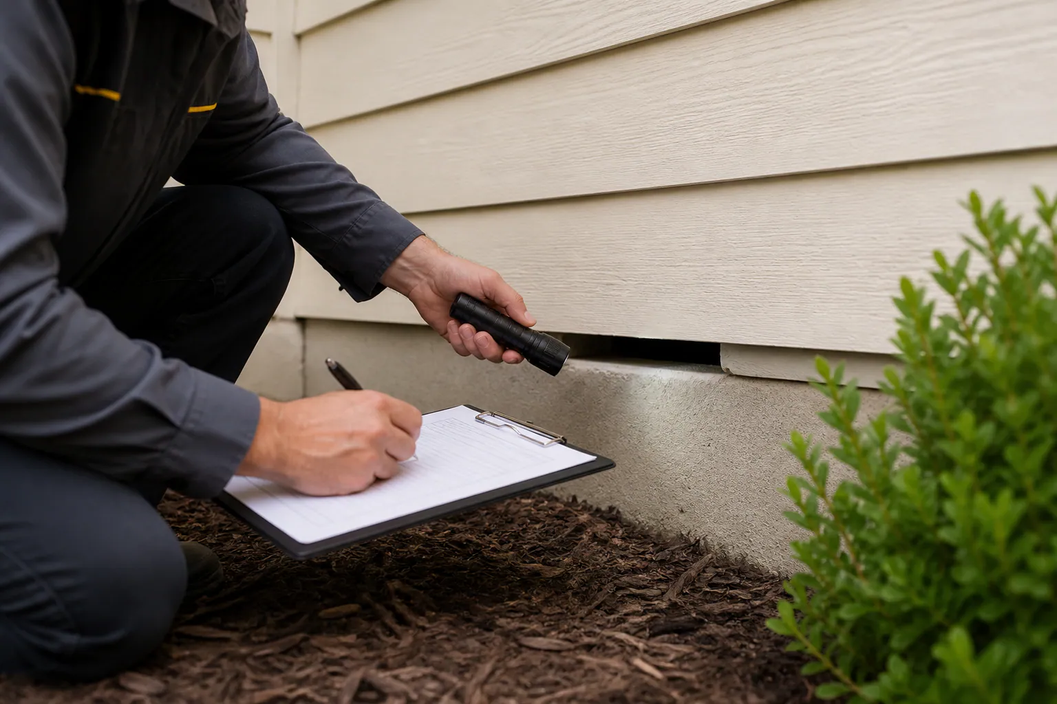 A careful exterior entry-point inspection.